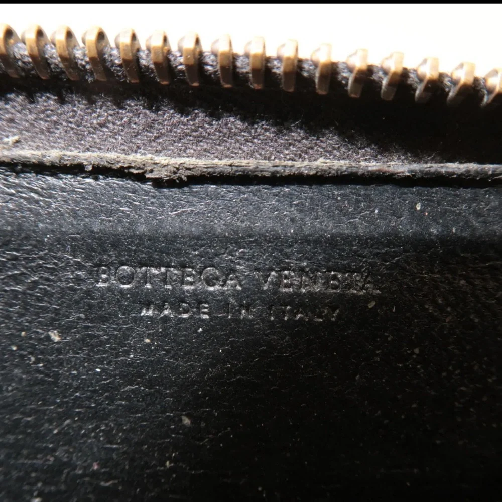 Bottega Veneta Intrecciato Zip Around Coin Purse Card Holder Black - Picture 5 of 8